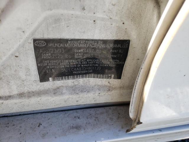 Photo 10 from auction – 2013 HYUNDAI SONATA SE with VIN 5NPEC4AB7DH801179