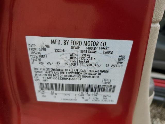 Photo 10 from auction – 2008 FORD ESCAPE XLS with VIN 1FMCU02Z58KE38537