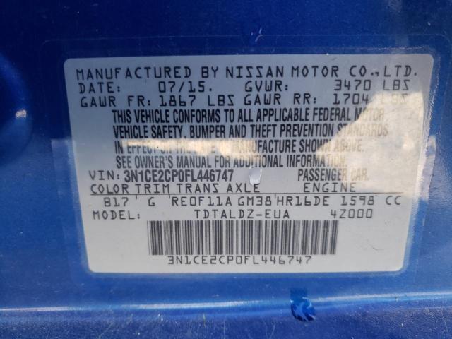 Photo 10 from auction – 2015 NISSAN VERSA NOTE with VIN 3N1CE2CP0FL446747