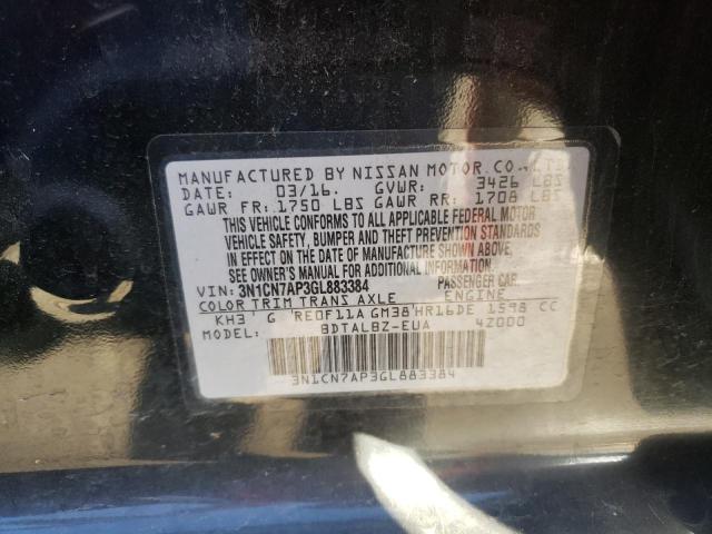 Photo 10 from auction – 2016 NISSAN VERSA S with VIN 3N1CN7AP3GL883384