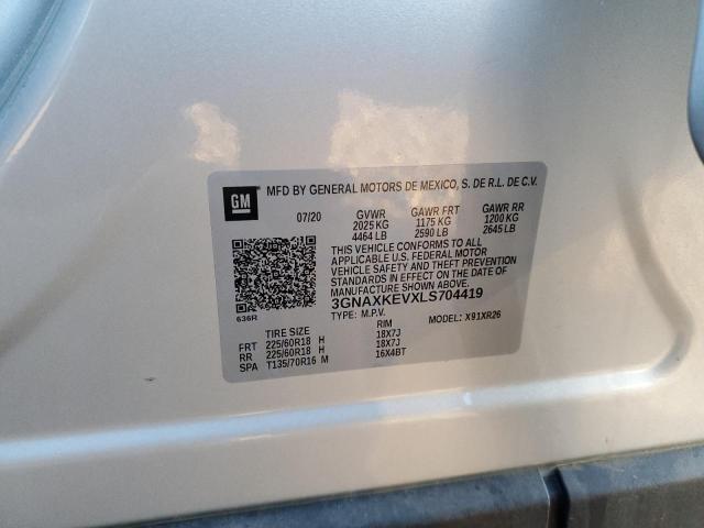 Photo 10 from auction – 2020 CHEVROLET EQUINOX LT with VIN 3GNAXKEVXLS704419