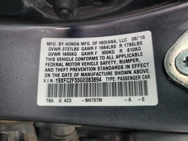 Photo 10 from auction – 2016 HONDA CIVIC LX with VIN 19XFC2F55GE083894