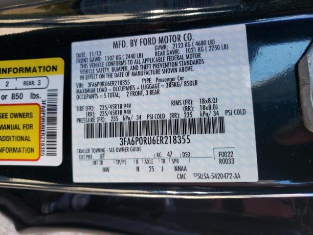 Photo 10 from auction – 2014 FORD FUSION TIT with VIN 3FA6P0RU6ER218355