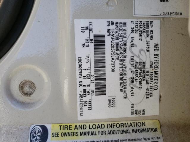 Photo 10 from auction – 2005 FORD EXPEDITION with VIN 1FMFU20575LA73700
