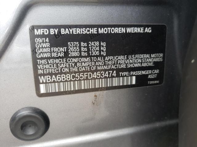 Photo 10 from auction – 2015 BMW 640 XI GRA with VIN WBA6B8C55FD453474