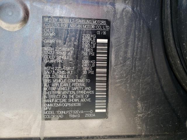 Photo 10 from auction – 2016 NISSAN ROGUE S with VIN KNMAT2MV0GP649036