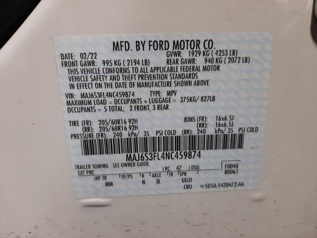Photo 10 from auction – 2022 FORD ECOSPORT S with VIN MAJ6S3FL4NC459874