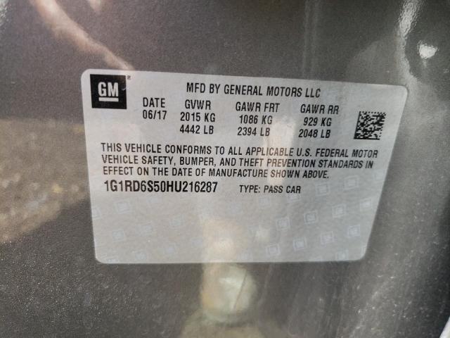 Photo 10 from auction – 2017 CHEVROLET VOLT PREMI with VIN 1G1RD6S50HU216287
