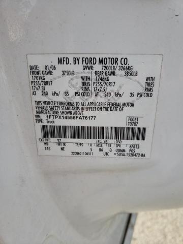 Photo 10 from auction – 2006 FORD F150 with VIN 1FTPX14556FA76177
