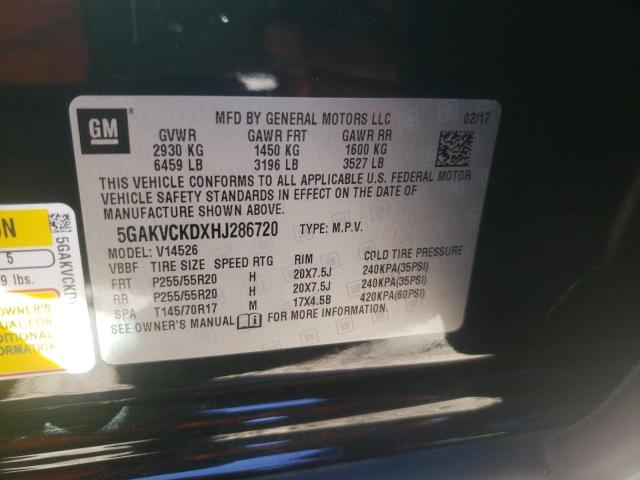 Photo 10 from auction – 2017 BUICK ENCLAVE with VIN 5GAKVCKDXHJ286720