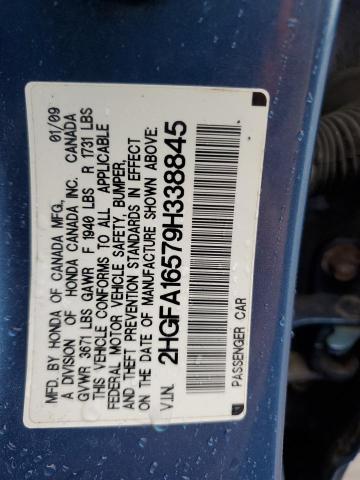Photo 10 from auction – 2009 HONDA CIVIC LX with VIN 2HGFA16579H338845
