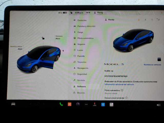 Photo 9 from auction – 2022 TESLA MODEL 3 with VIN 5YJ3E1EA3NF287820