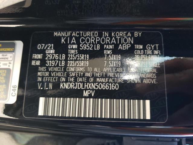 Photo 10 from auction – 2022 KIA SORENTO SX with VIN KNDRJDLHXN5066160