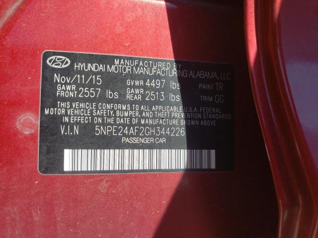 Photo 10 from auction – 2016 HYUNDAI SONATA SE with VIN 5NPE24AF2GH344226