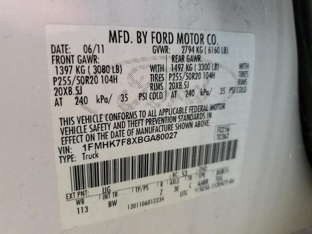 Photo 10 from auction – 2011 FORD EXPLORER L with VIN 1FMHK7F8XBGA80027