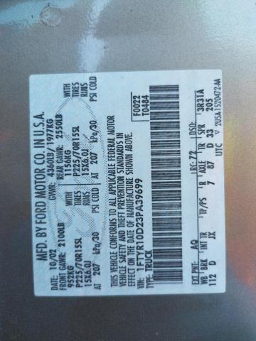 Photo 10 from auction – 2003 FORD RANGER with VIN 1FTYR10D23PA39699