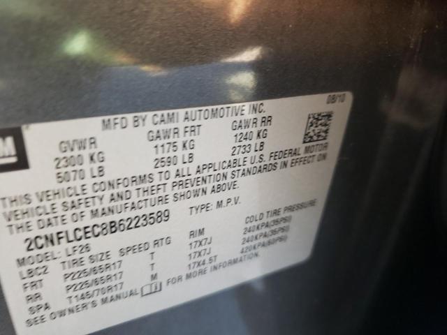 Photo 10 from auction – 2011 CHEVROLET EQUINOX LS with VIN 2CNFLCEC8B6223589