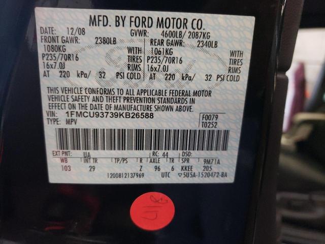 Photo 10 from auction – 2009 FORD ESCAPE XLT with VIN 1FMCU93739KB26588