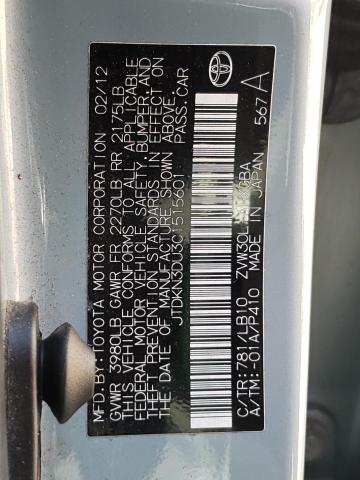 Photo 10 from auction – 2012 TOYOTA PRIUS with VIN JTDKN3DU3C1515601