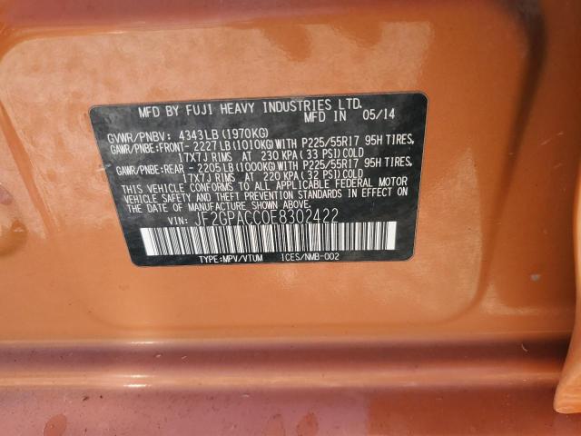 Photo 10 from auction – 2014 SUBARU XV CROSSTR with VIN JF2GPACC0E8302422