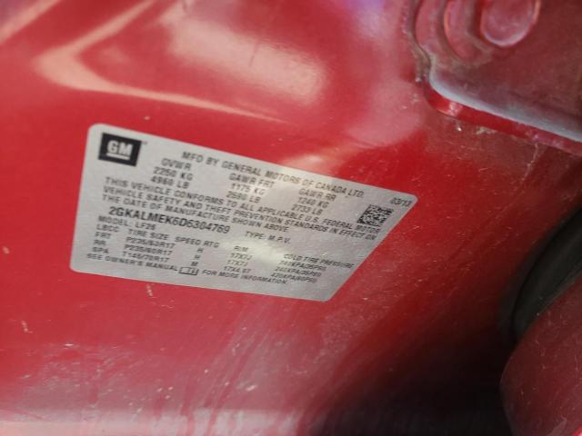 Photo 10 from auction – 2013 GMC TERRAIN SL with VIN 2GKALMEK6D6304769