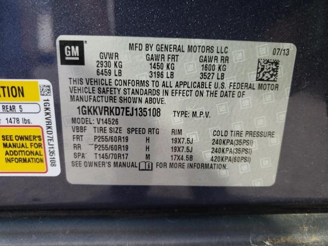 Photo 10 from auction – 2014 GMC ACADIA SLT with VIN 1GKKVRKD7EJ135108