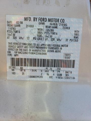 Photo 10 from auction – 2008 FORD ESCAPE XLT with VIN 1FMCU93108KD56566