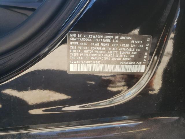 Photo 10 from auction – 2013 VOLKSWAGEN PASSAT S with VIN 1VWAH7A35DC016887