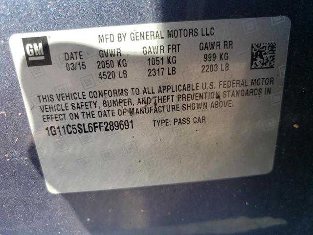 Photo 10 from auction – 2015 CHEVROLET MALIBU 1LT with VIN 1G11C5SL6FF289691