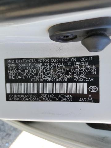 Photo 10 from auction – 2011 TOYOTA COROLLA BA with VIN JTDBU4EE3B9154998