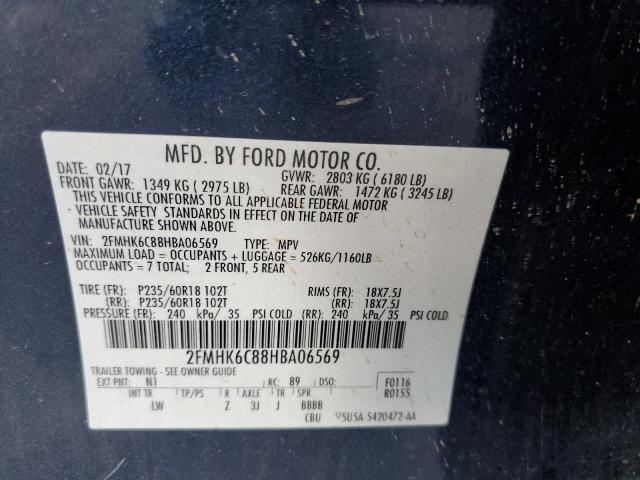 Photo 10 from auction – 2017 FORD FLEX SEL with VIN 2FMHK6C88HBA06569