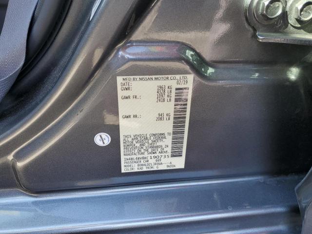 Photo 10 from auction – 2019 NISSAN ALTIMA S with VIN 1N4BL4BV8KC190735