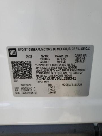 Photo 10 from auction – 2022 CHEVROLET EQUINOX LT with VIN 3GNAXUEV9NL266341