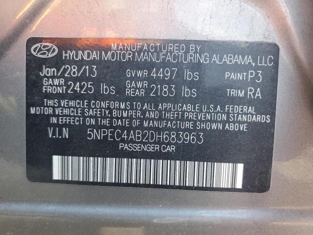 Photo 10 from auction – 2013 HYUNDAI SONATA SE with VIN 5NPEC4AB2DH683963