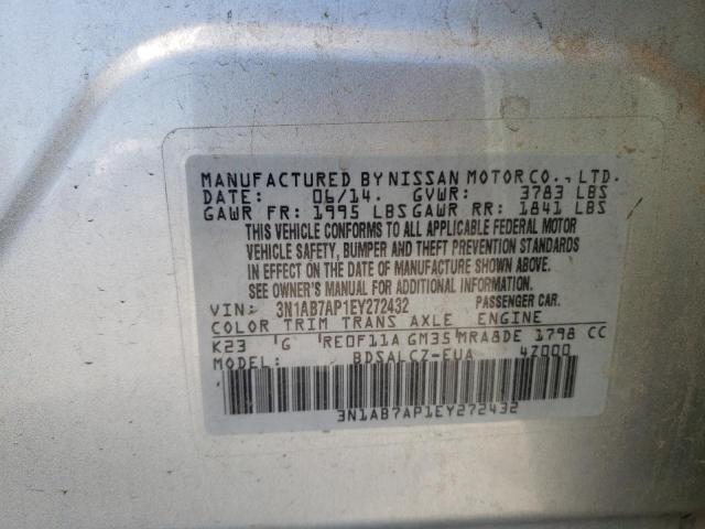 Photo 10 from auction – 2014 NISSAN SENTRA S with VIN 3N1AB7AP1EY272432