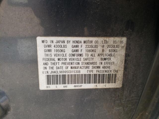 Photo 10 from auction – 2005 ACURA TSX with VIN JH4CL96995C015308