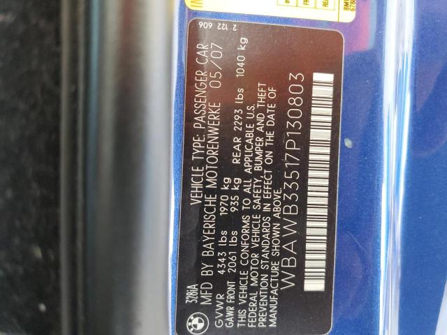 Photo 10 from auction – 2007 BMW 328 I with VIN WBAWB33517P130803