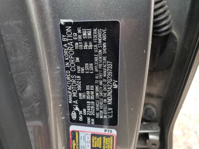 Photo 10 from auction – 2016 KIA SOUL with VIN KNDJN2A27G7397337