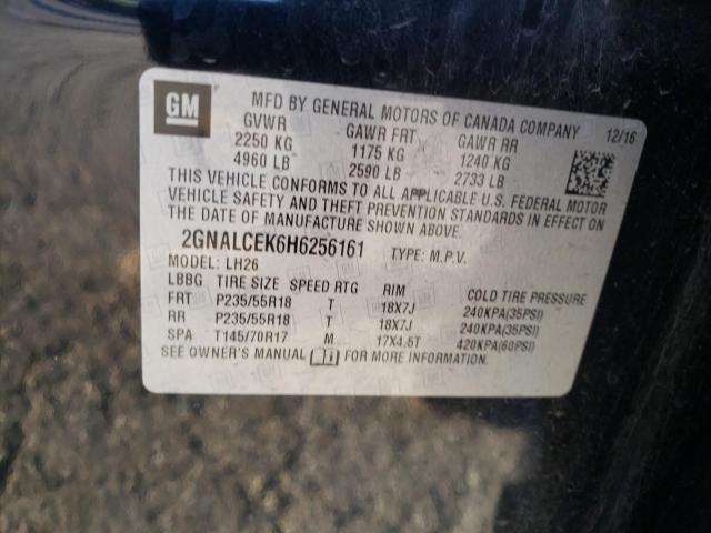 Photo 10 from auction – 2017 CHEVROLET EQUINOX LT with VIN 2GNALCEK6H6256161