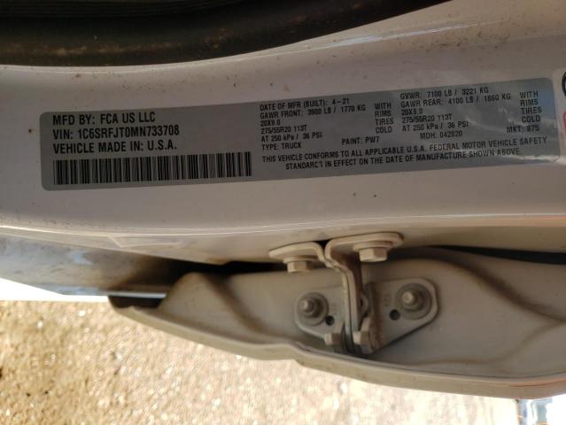 Photo 10 from auction – 2021 RAM 1500 LARAM with VIN 1C6SRFJT0MN733708