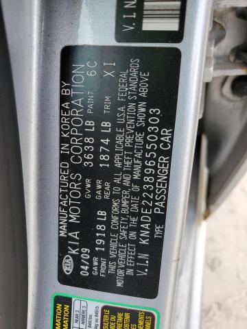 Photo 10 from auction – 2009 KIA RIO BASE with VIN KNADE223896550303