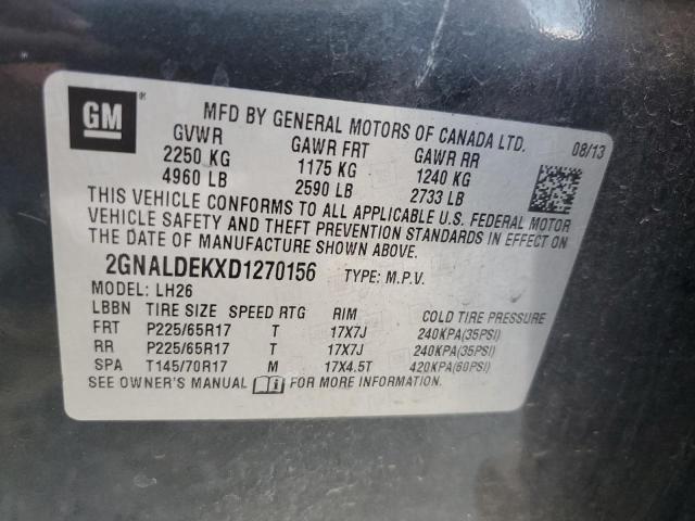 Photo 10 from auction – 2013 CHEVROLET EQUINOX LT with VIN 2GNALDEKXD1270156
