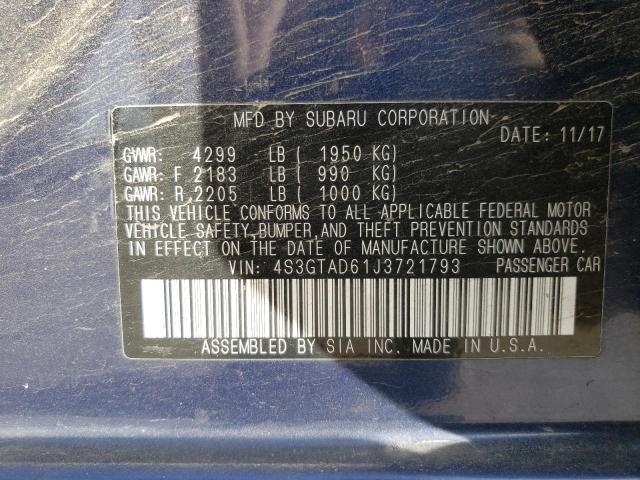 Photo 10 from auction – 2018 SUBARU IMPREZA PR with VIN 4S3GTAD61J3721793