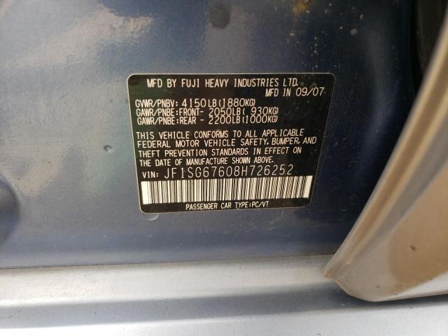 Фото 10 с аукциона – 2008 SUBARU FORESTER 2 с VIN JF1SG67608H726252