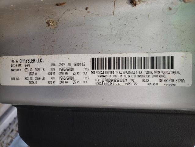 Photo 10 from auction – 2008 DODGE DAKOTA SXT with VIN 1D7HW38K88S613174