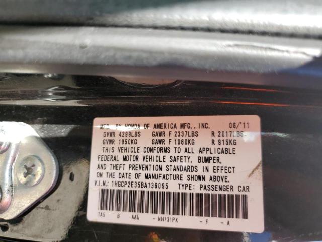 Photo 10 from auction – 2011 HONDA ACCORD LX with VIN 1HGCP2E35BA136095