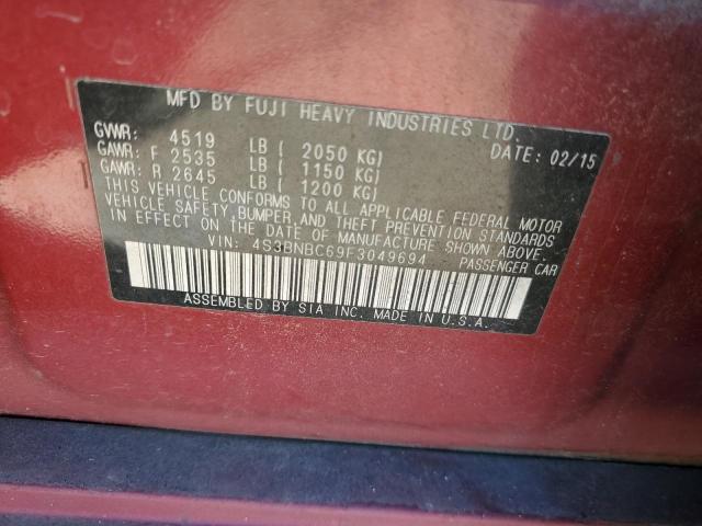 Photo 10 from auction – 2015 SUBARU LEGACY 2.5 with VIN 4S3BNBC69F3049694