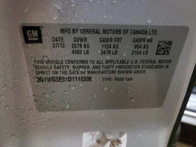 Photo 10 from auction – 2013 CHEVROLET IMPALA LT with VIN 2G1WG5E31D1110306