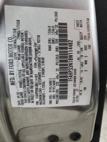 Photo 10 from auction – 2008 FORD FOCUS SE with VIN 1FAHP33N18W114482
