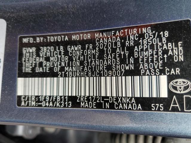 Photo 10 from auction – 2018 TOYOTA COROLLA L with VIN 2T1BURHE8JC109007